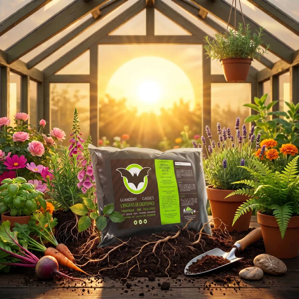 Guanodiff Classic's, engrais organique au guano de chauve-souris NPK 3-8-0, vue face