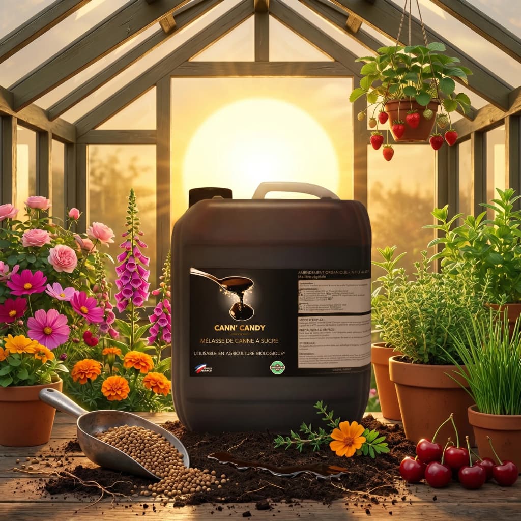 Cann'Candy Guano Diffusion, mélasse de canne activateur de sucre bio, bouteille 1L vue face