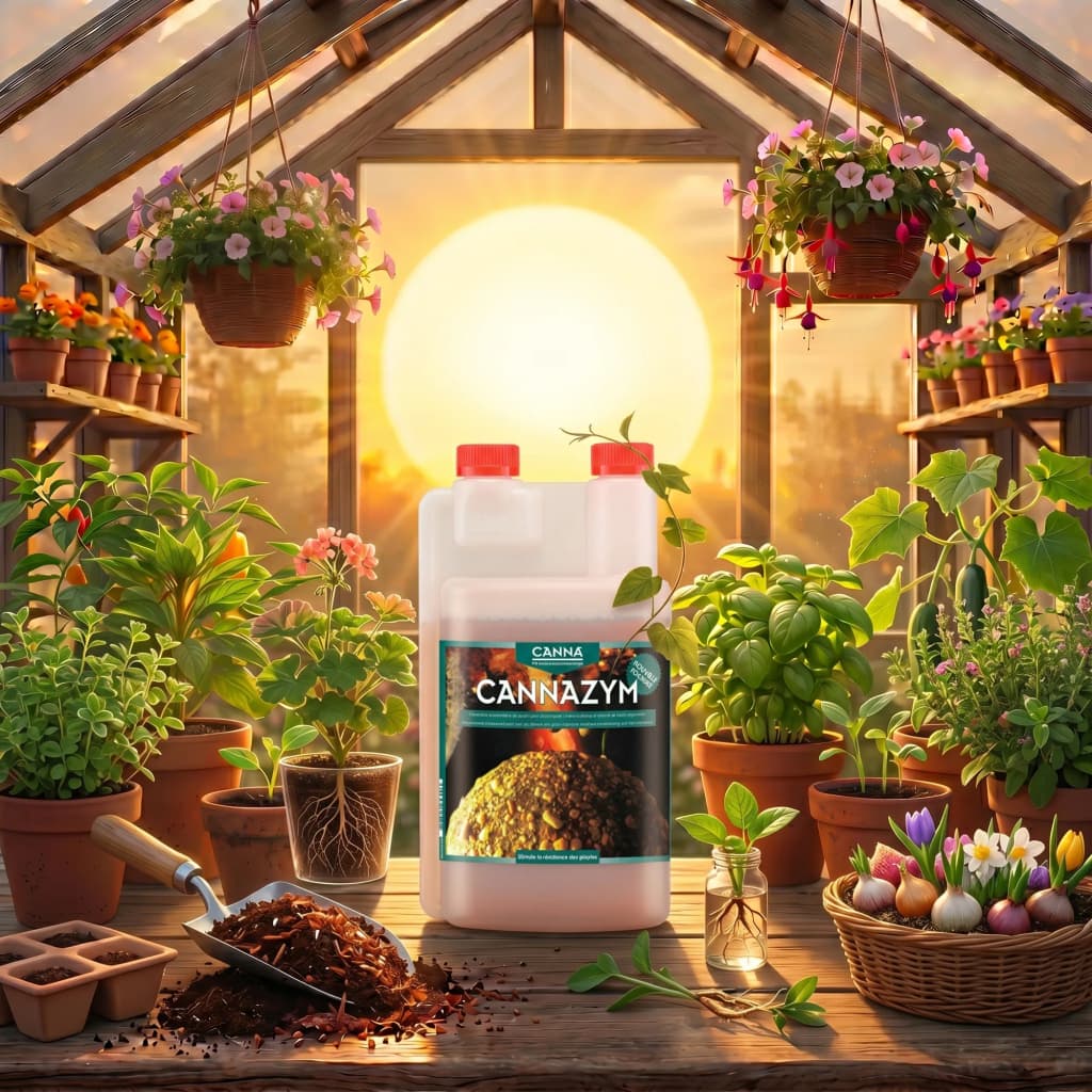 Canna Cannazym 1L - solution enzymatique, bouteille vue de face